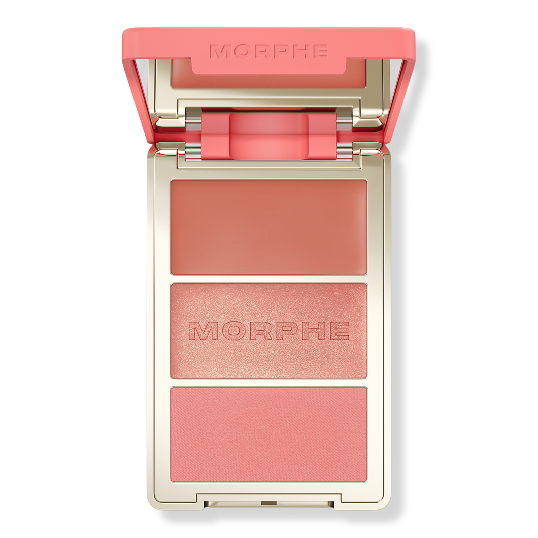 “Beach bonfire” Cheek Thrills Multi-Finish Face Trio Morphe