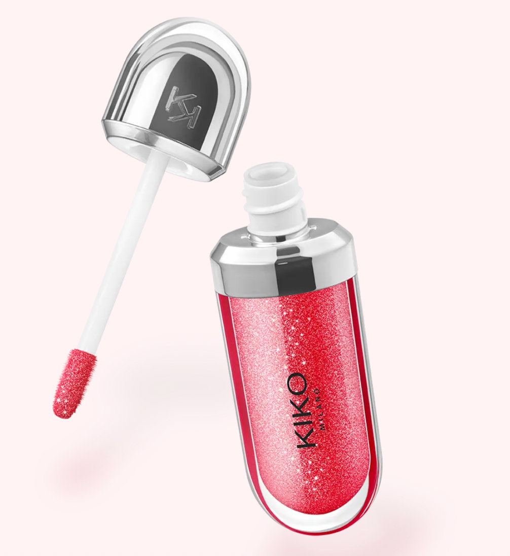 “12 pearly amaryllis red” 3D Hydra lip gloss Kiko Milano